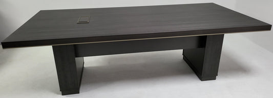 Heavy Duty Grey Oak Executive Boardroom Table with Aluminum Edging - 2400mm - BWJ-HC0324