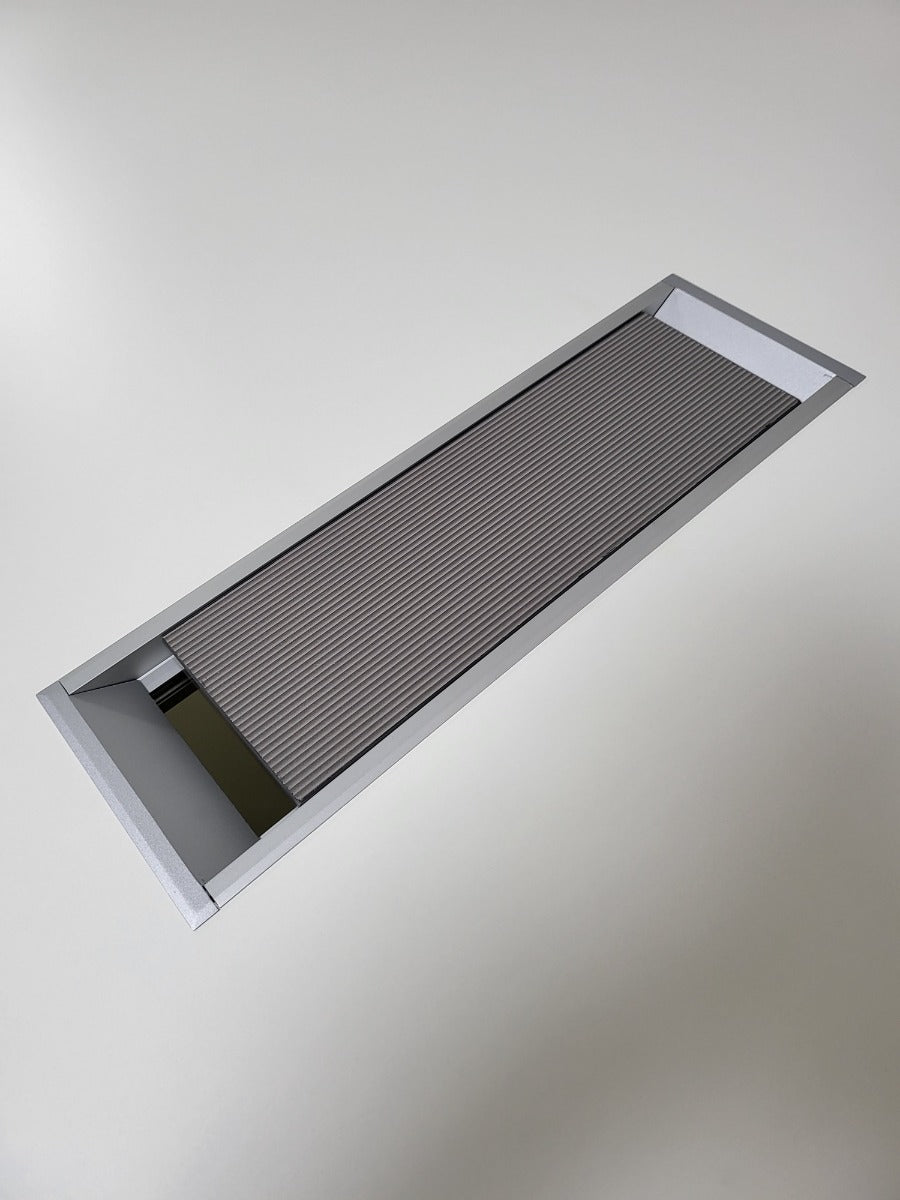 Heavy Duty 2400mm White and Grey Stripe Executive Boardroom Table - AML-C0124
