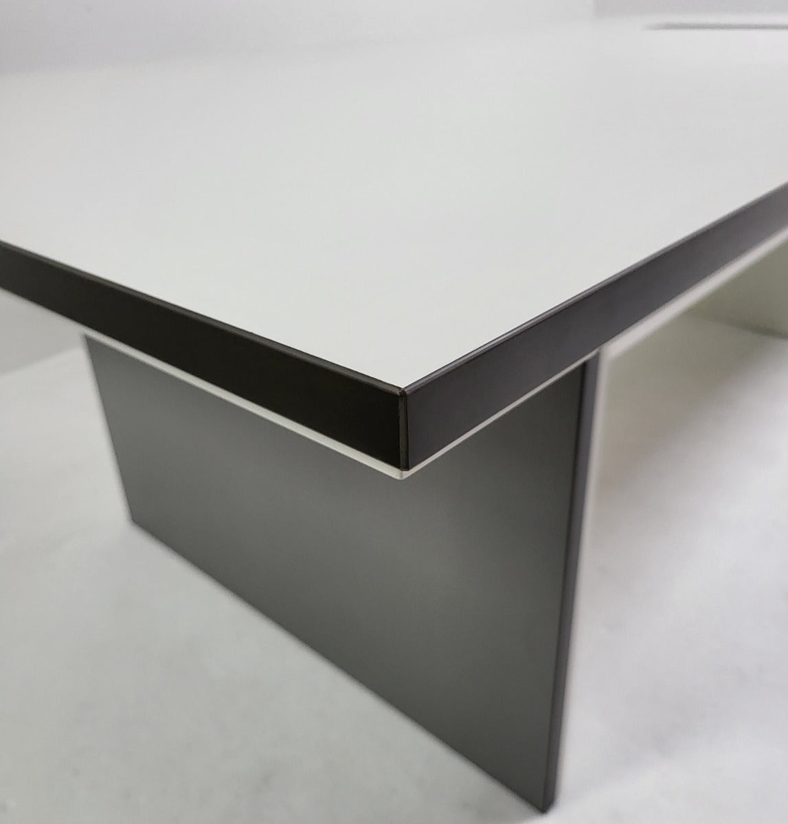 Heavy Duty 2400mm White and Grey Stripe Executive Boardroom Table - AML-C0124