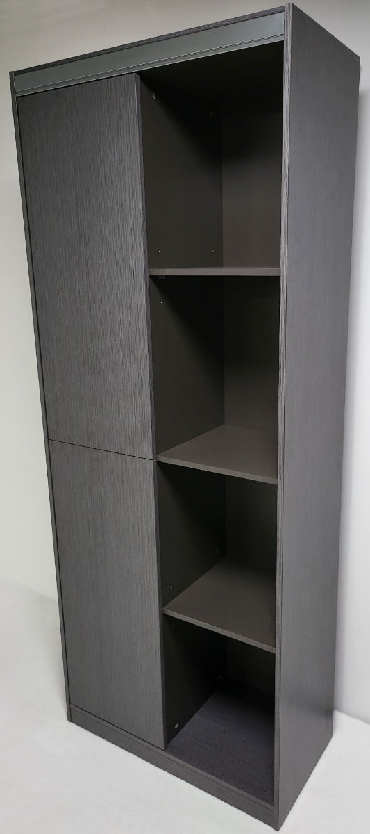 Grey Oak Melamine 800mm Wide Bookcase - WKO-S0208