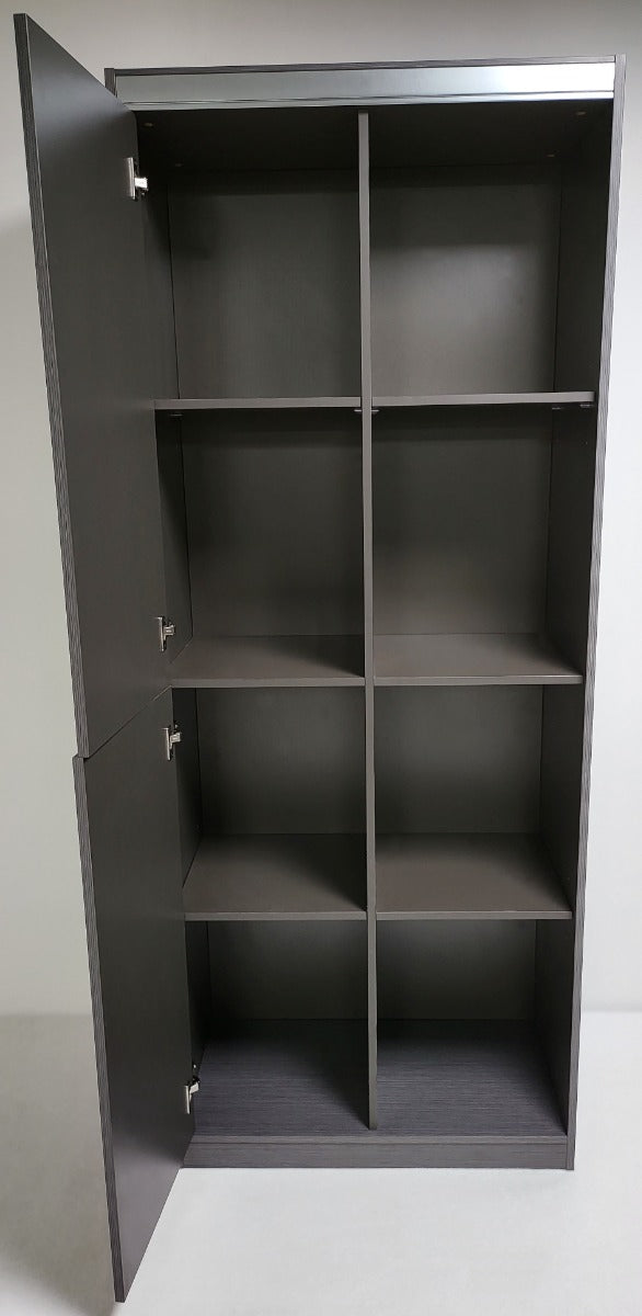 Grey Oak Melamine 800mm Wide Bookcase - WKO-S0208