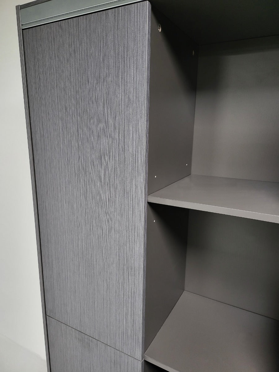 Grey Oak Melamine 800mm Wide Bookcase - Ex-Display - WKO-S0308