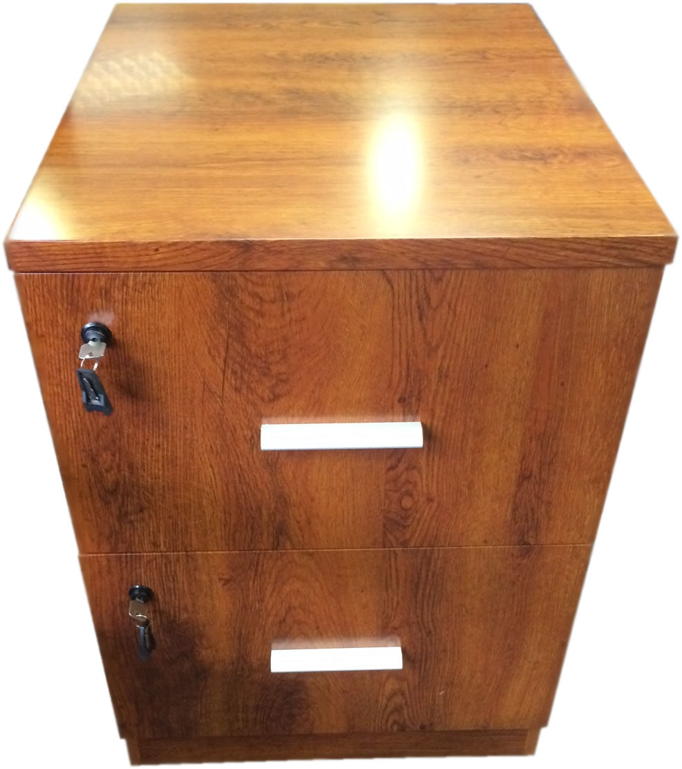 Medium Oak Two Drawer Executive Filing Cabinet - AB84