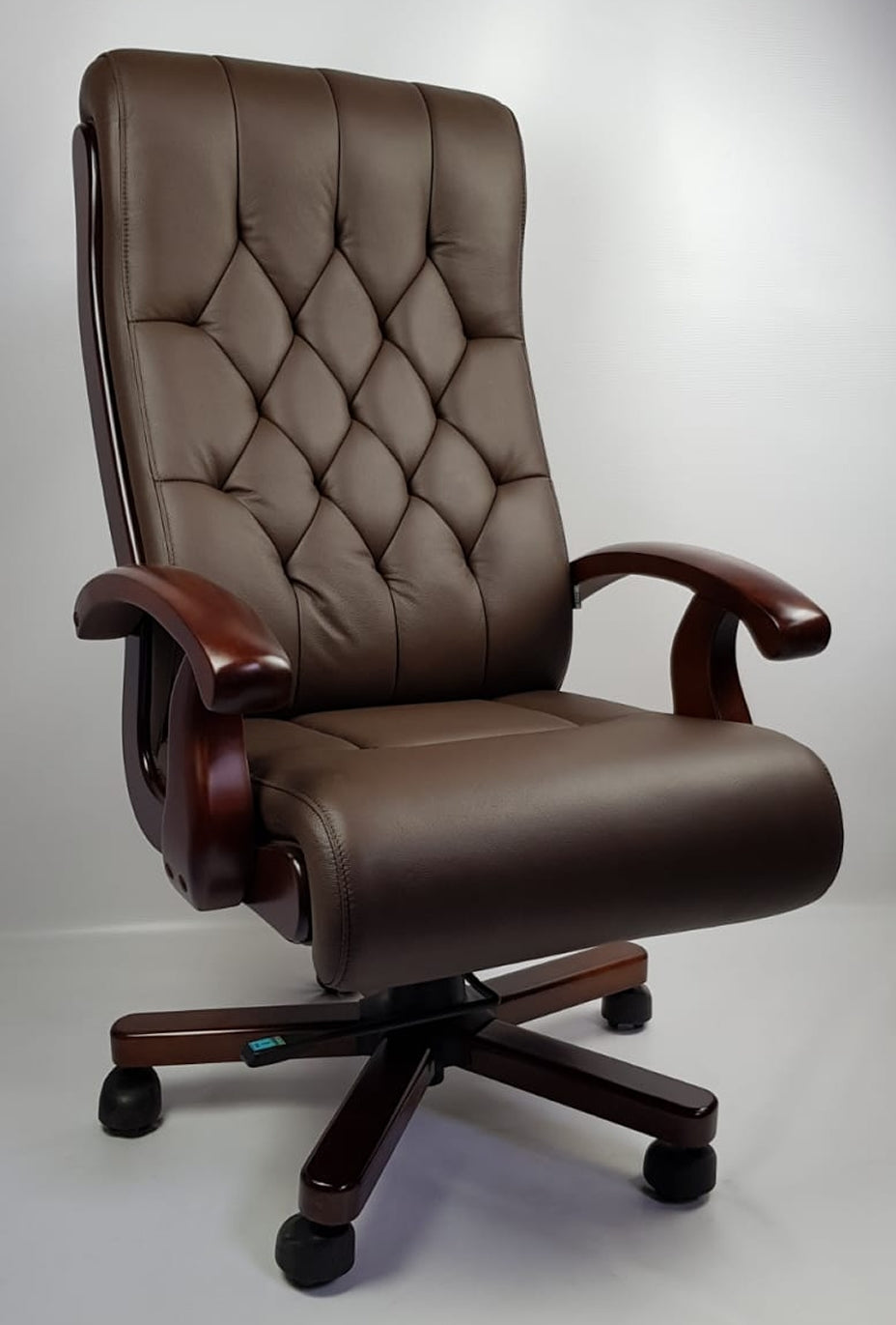 Brown Leather Chesterfield Executive Office Chair - CHA-WS-917