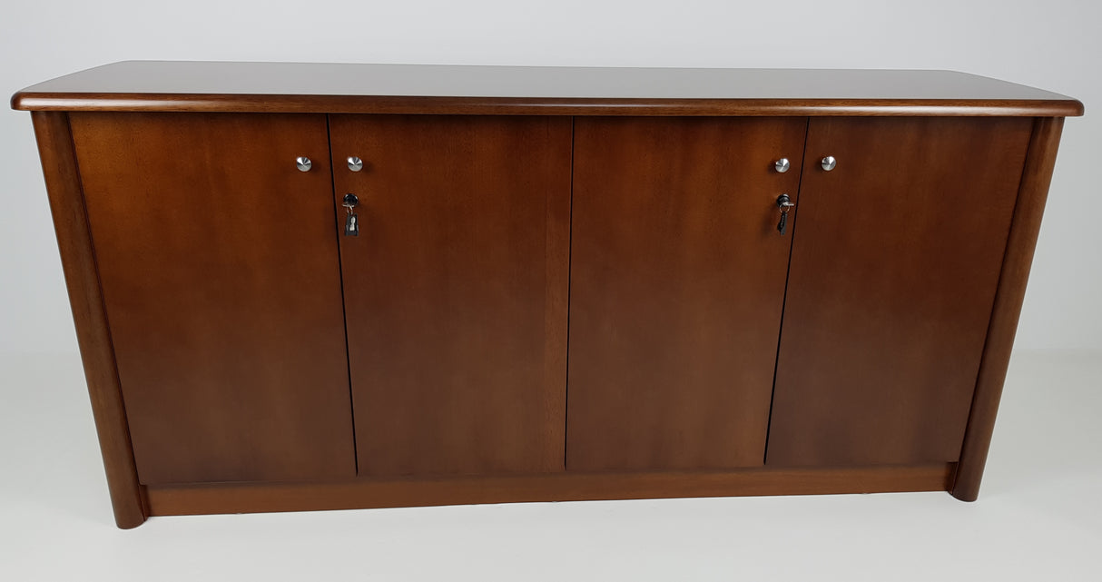 Real Wood Veneer Four Door Executive Walnut Cupboard - 6846T