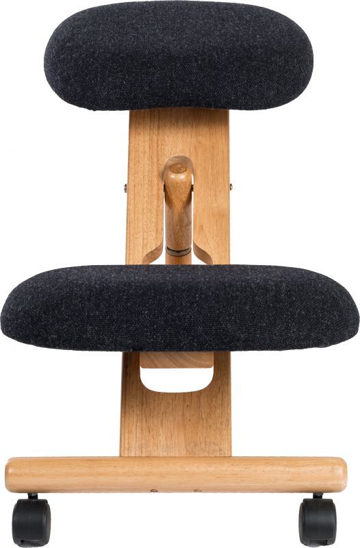 Ergonomic Wood Kneeling Stool with Charcoal Fabric - KNEELING-STOOL
