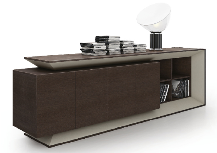 Large Executive Office Sideboard Cupboard Chocolate Walnut and Ivory 0C6T312