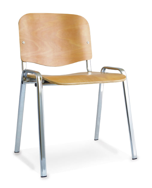 Dynamic ISO Chrome Frame Beech Chair