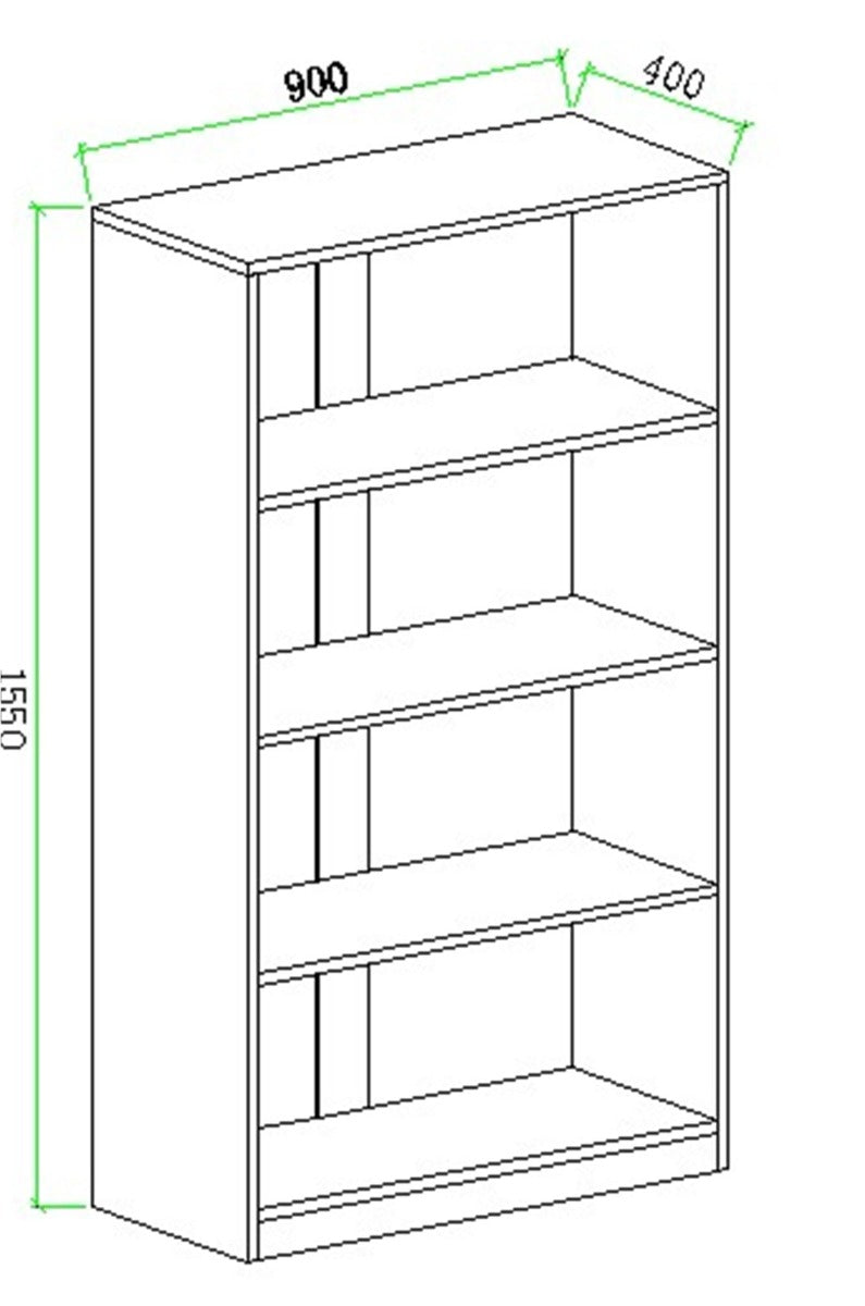 Medium Oak Executive Bookshelf - AB01
