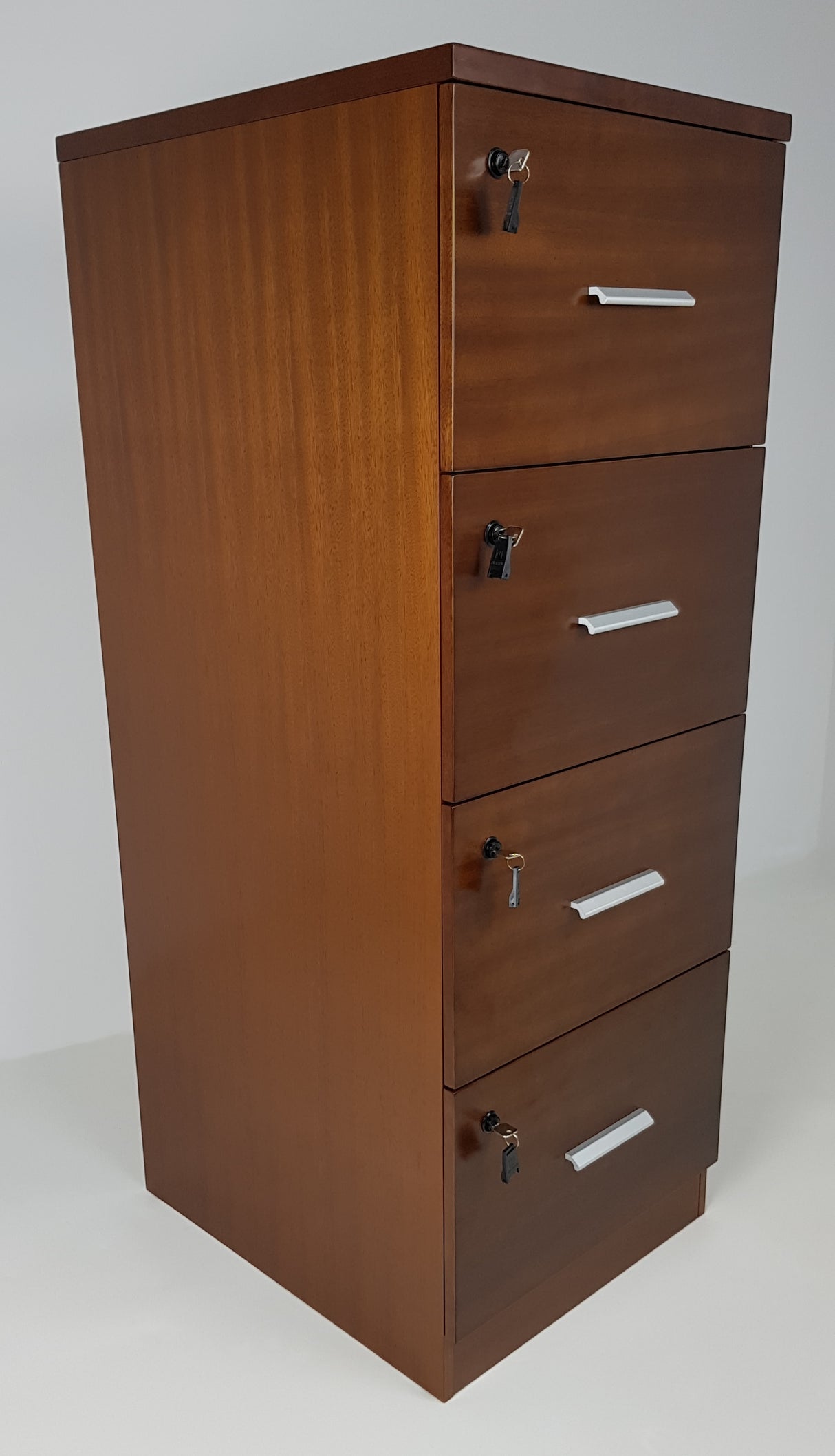 Light Walnut Four Drawer Executive Filing Cabinet - AB84