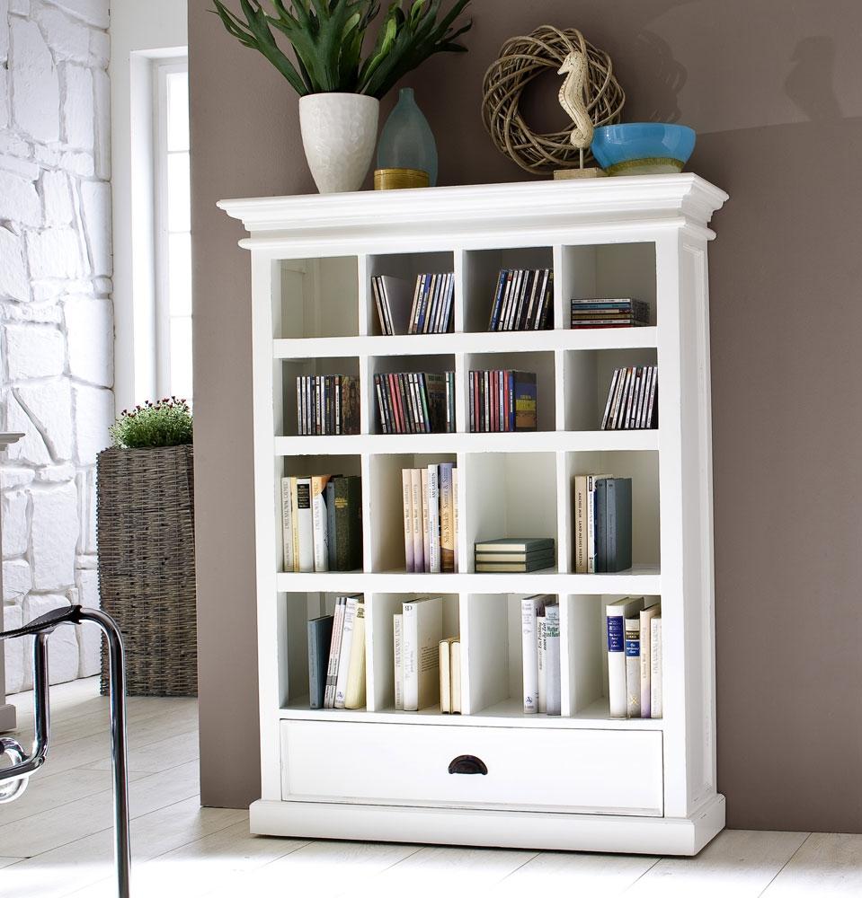 White Gloss 16 Compartment Bookcase - WH582