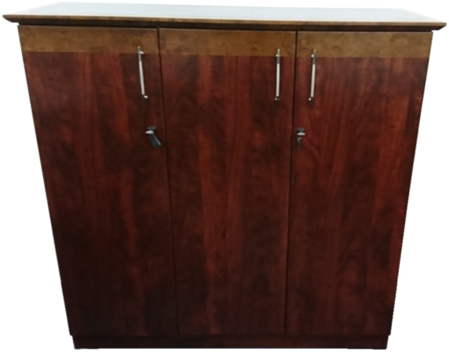Three Door Tall Mahogany Executive Office Cupboard - 1860T-3DR