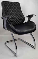 Black Leather Executive Visitors Chair - J1107C