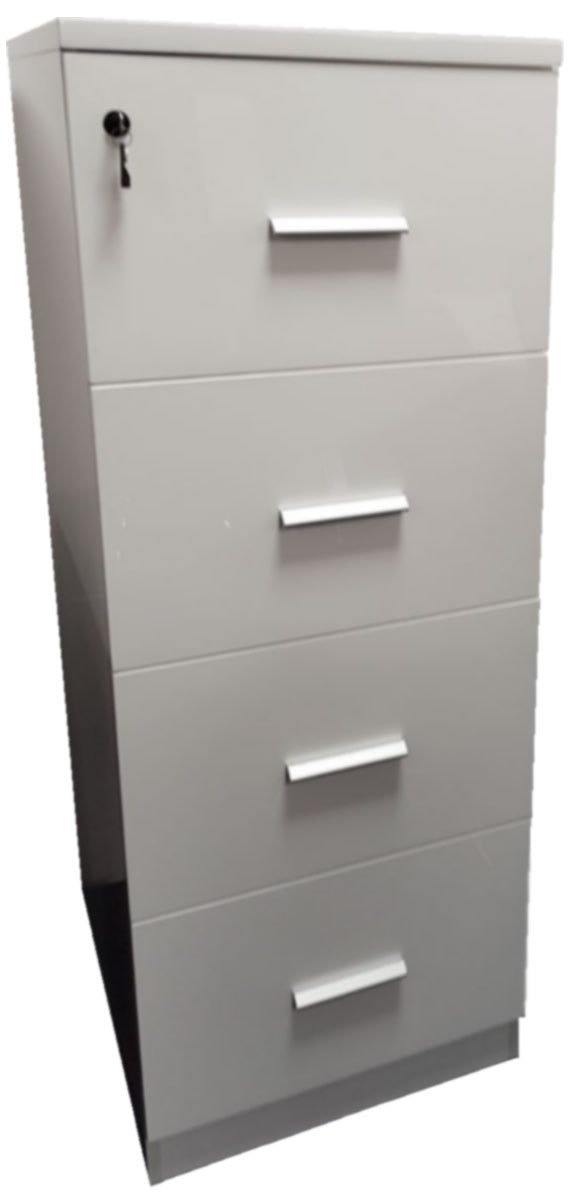 White Gloss Four Drawer Filing Cabinet - AB84-4DR