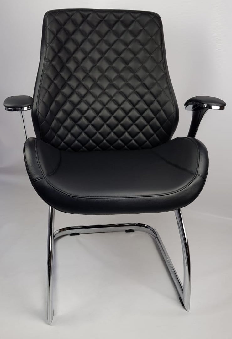 Black Leather Executive Visitors Chair - J1107C