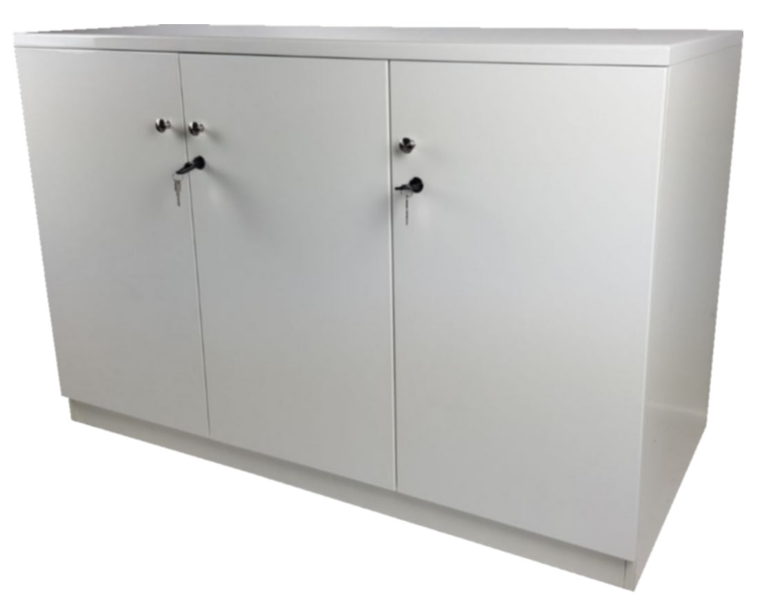 White Gloss Executive Three Door Cupboard - 6846TD