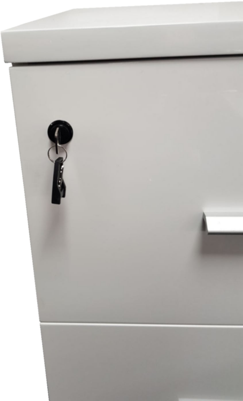 White Gloss Four Drawer Filing Cabinet - AB84-4DR