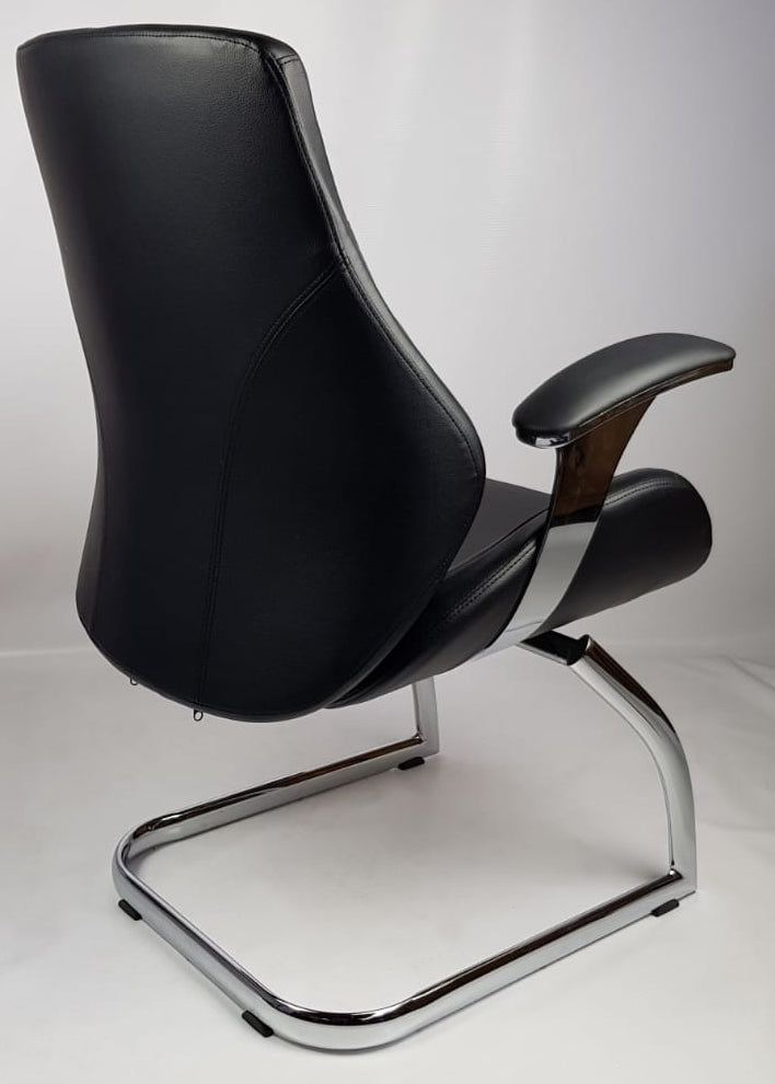 Black Leather Executive Visitors Chair - J1107C