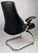 Black Leather Executive Visitors Chair - J1107C