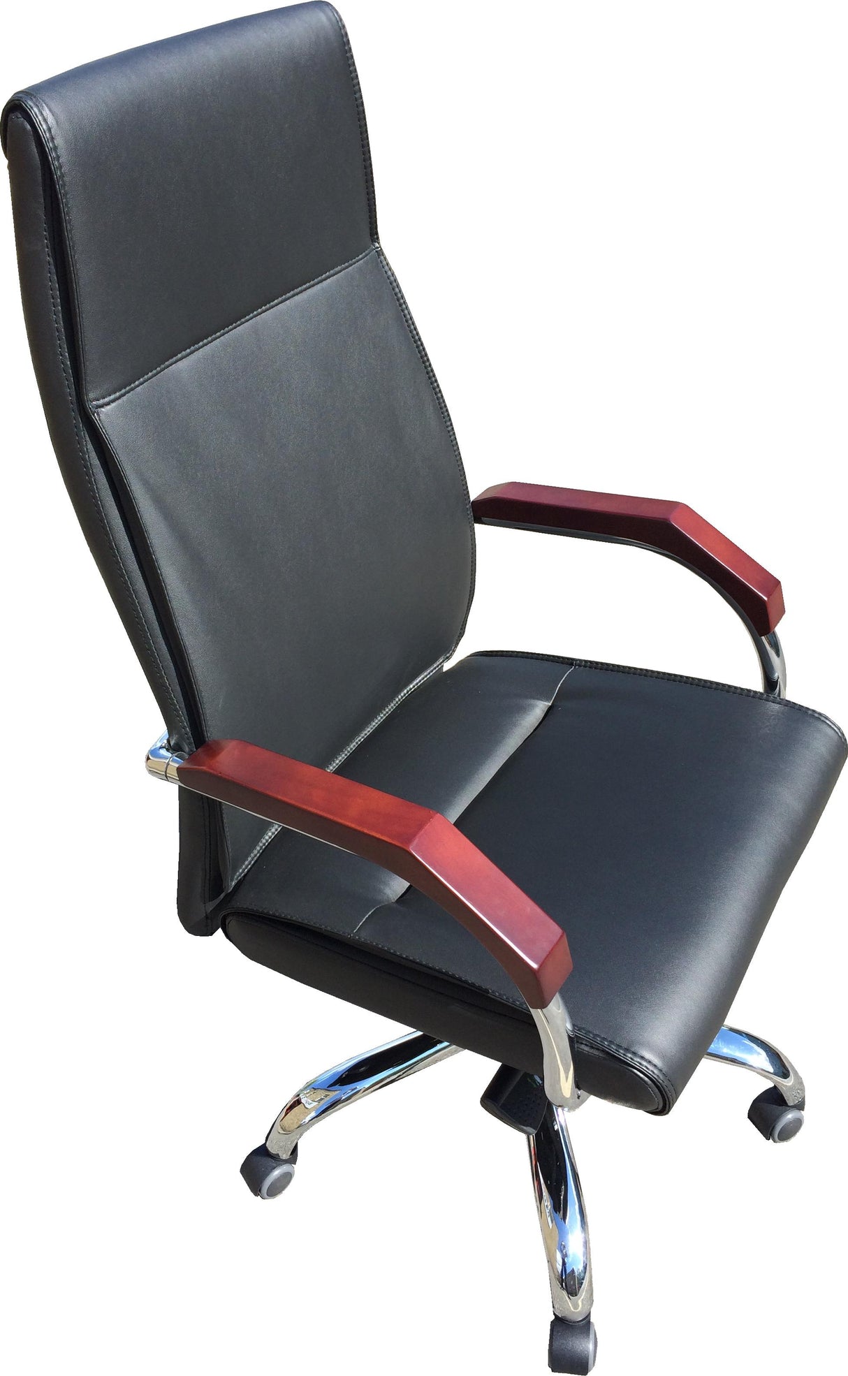 Senato Contemporary Slimline Black Leather Office Chair - SEN-V57