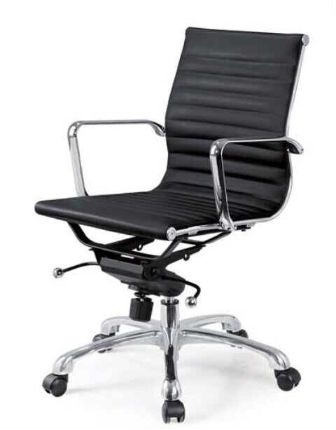 Black Eames Style Medium Back Office Chair - HB-B13