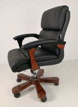 Luxury Executive Style Office Chair in Black Leather - B018
