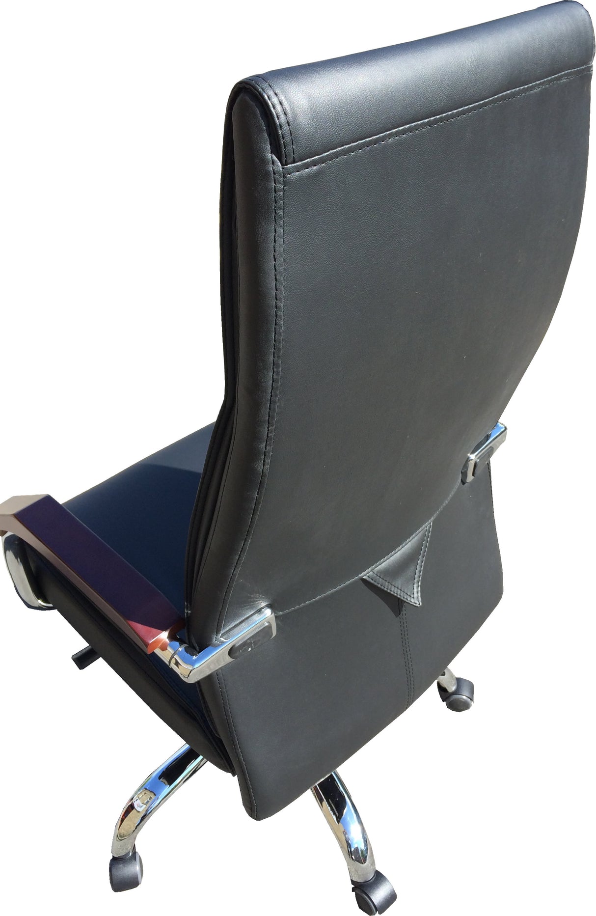 Senato Contemporary Slimline Black Leather Office Chair - SEN-V57