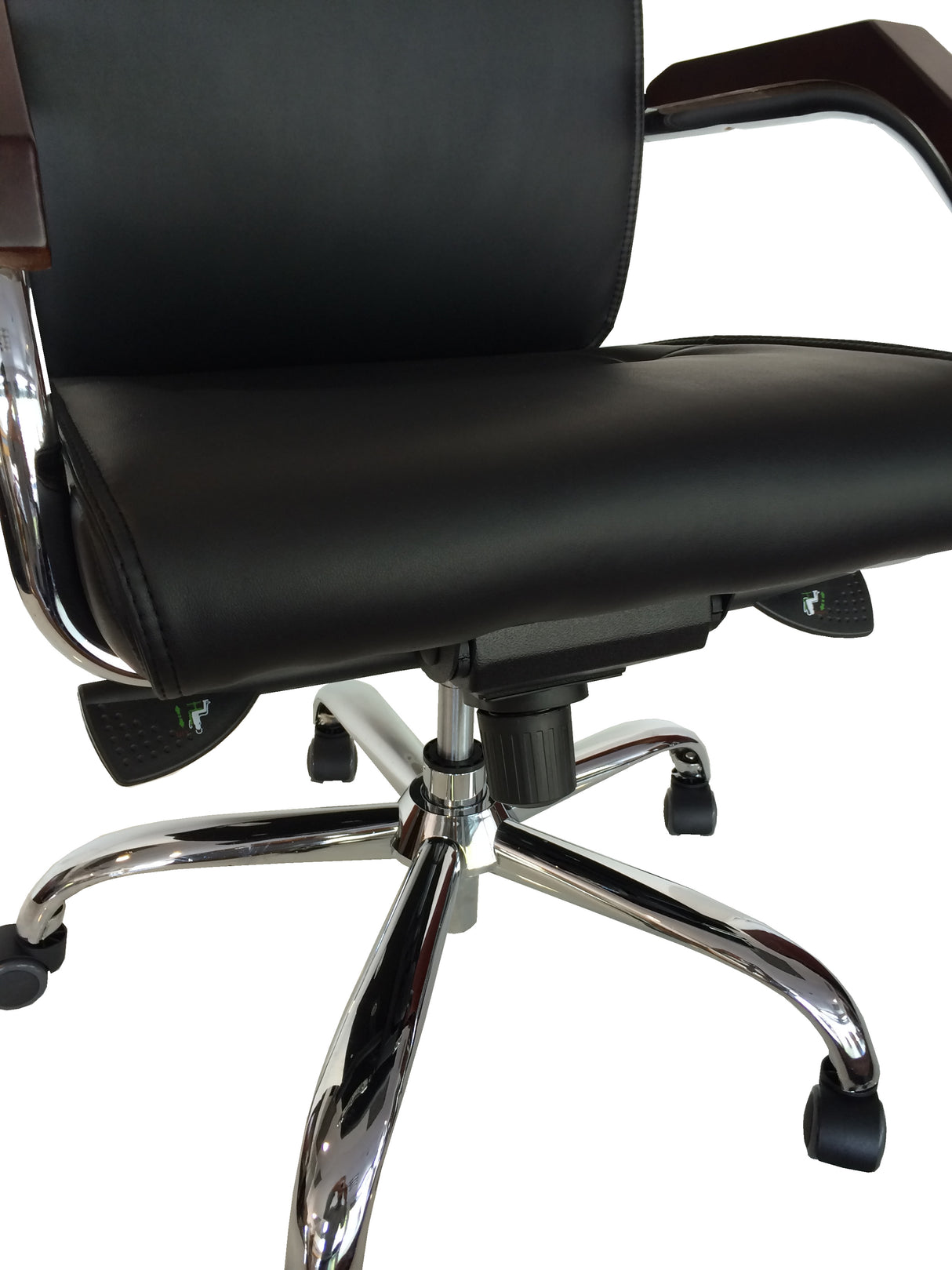 Senato Contemporary Slimline Black Leather Office Chair - SEN-V57