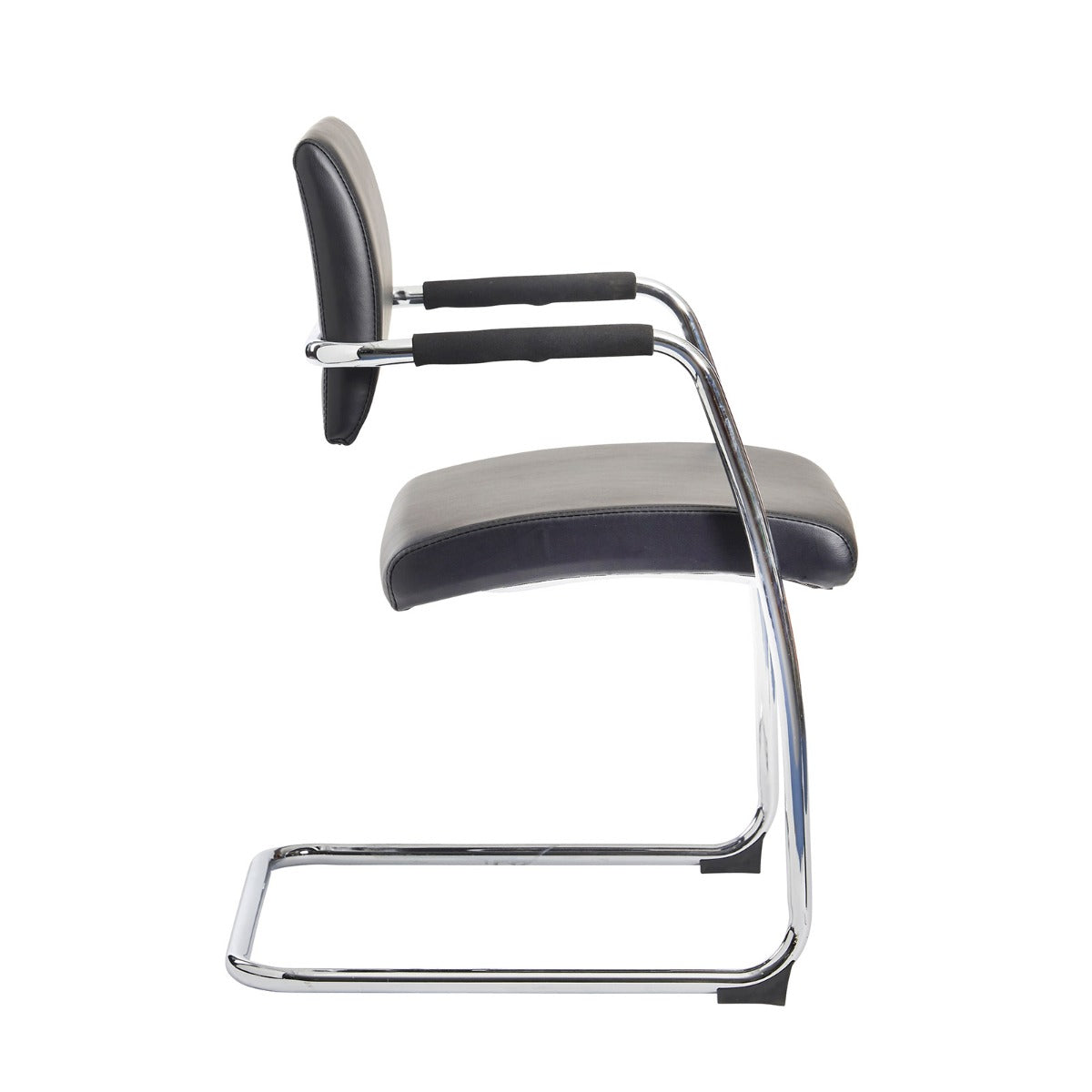 Bruge Black Faux Leather Conference Cantilever Visitor Chair - Sold in Packs of Two
