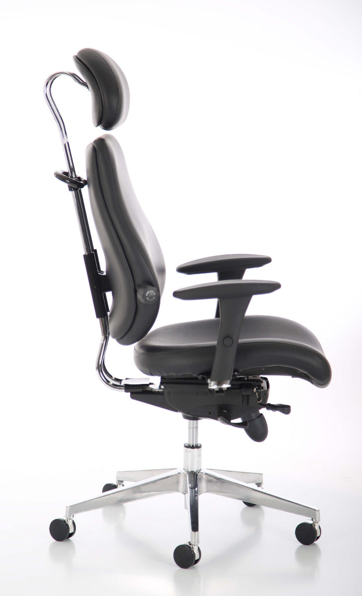 Chiro Ultimate Leather Office Chair - Recommended by Leading UK Chiropractor Doctor