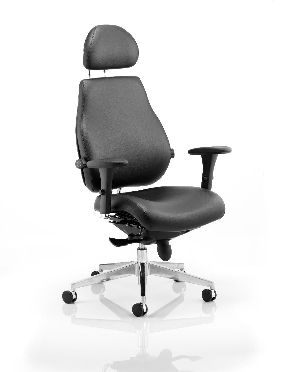 Chiro Ultimate Leather Office Chair - Recommended by Leading UK Chiropractor Doctor