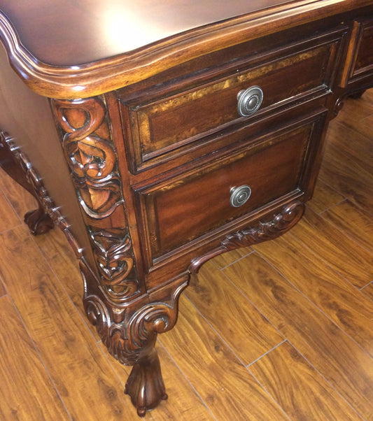 Bespoke Antique Design Reproduction Walnut Executive Writing Desk - 1500mm - HO-216062