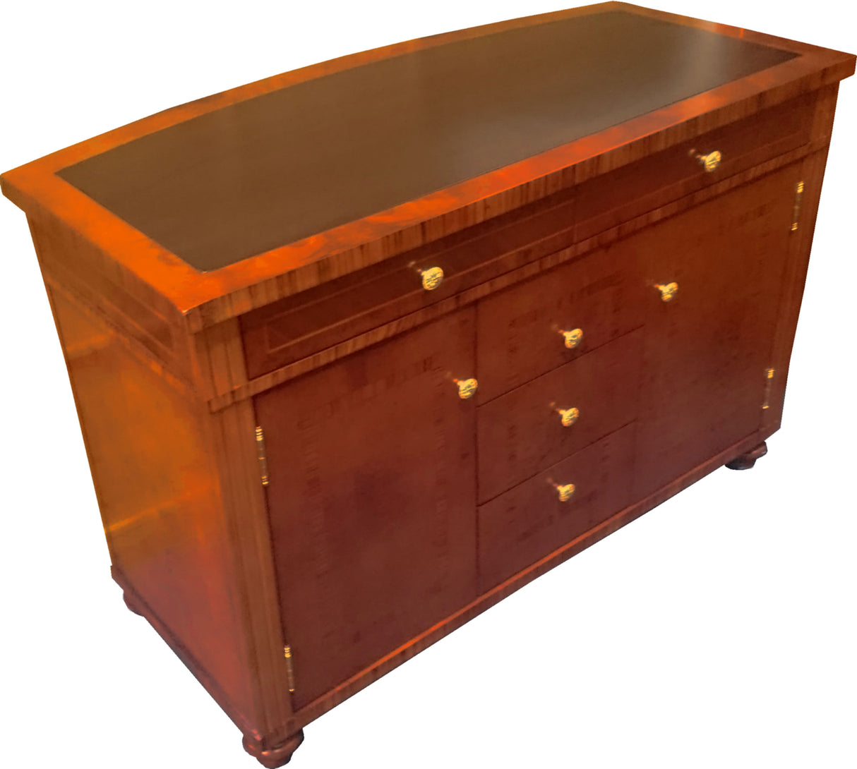 Executive Solid Wood Side Table With Inlaid Veneer Panelling - 10809-ST