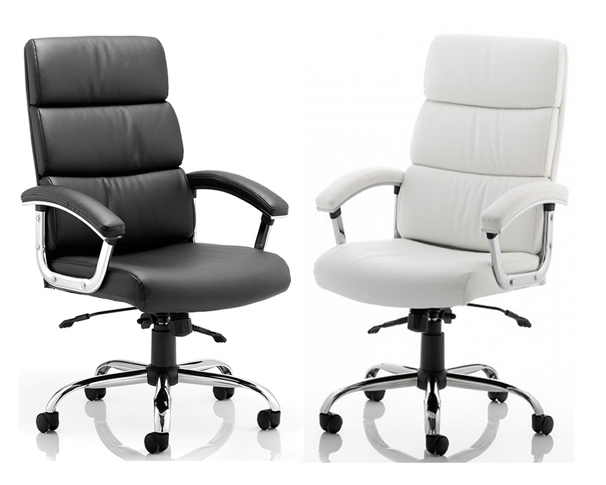 Desire High Back Leather Office Chair - Black or White Option