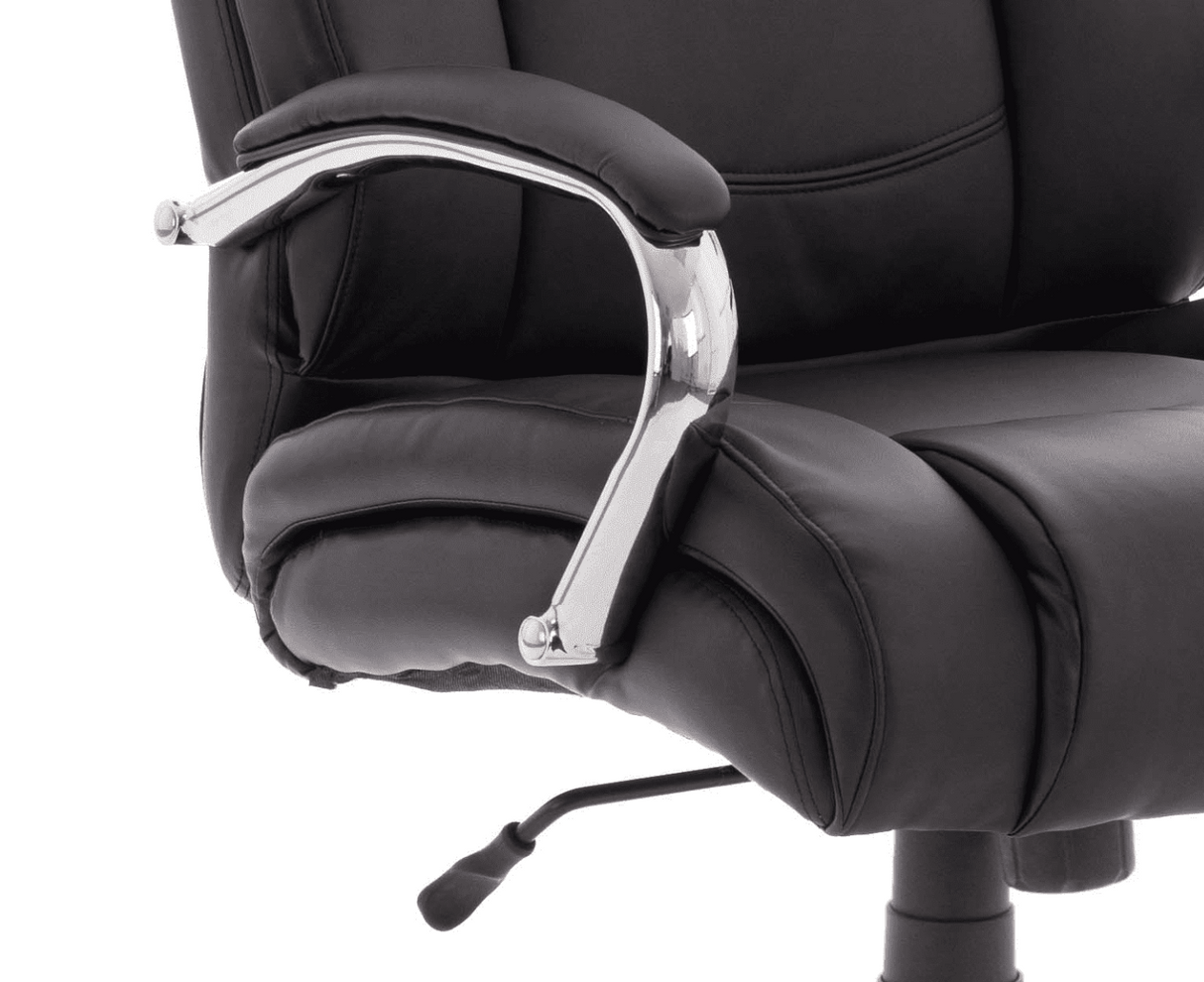 Texas Heavy Duty Black Leather Office Chair - Up to 35 Stone