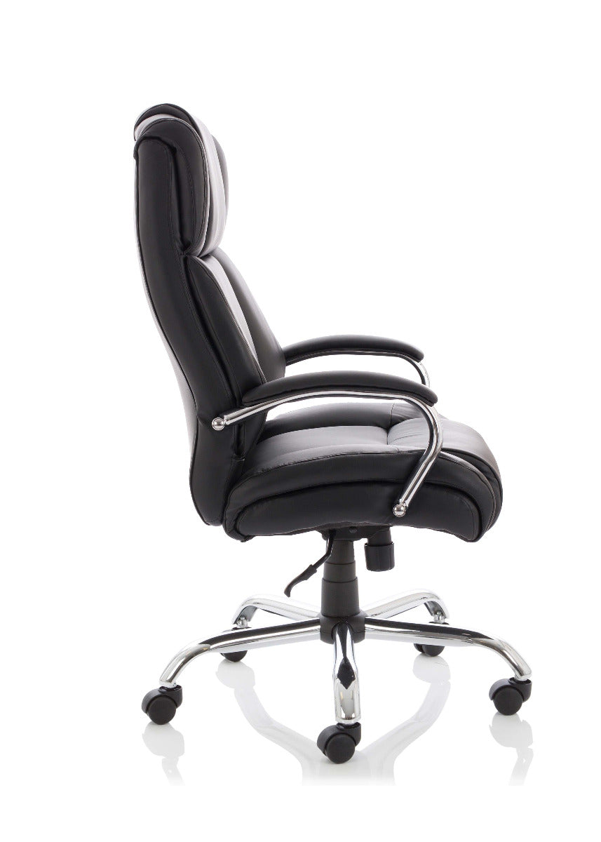 Texas Heavy Duty Black Leather Office Chair - Up to 35 Stone