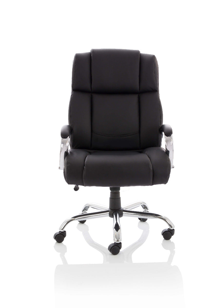 Texas Heavy Duty Black Leather Office Chair - Up to 35 Stone