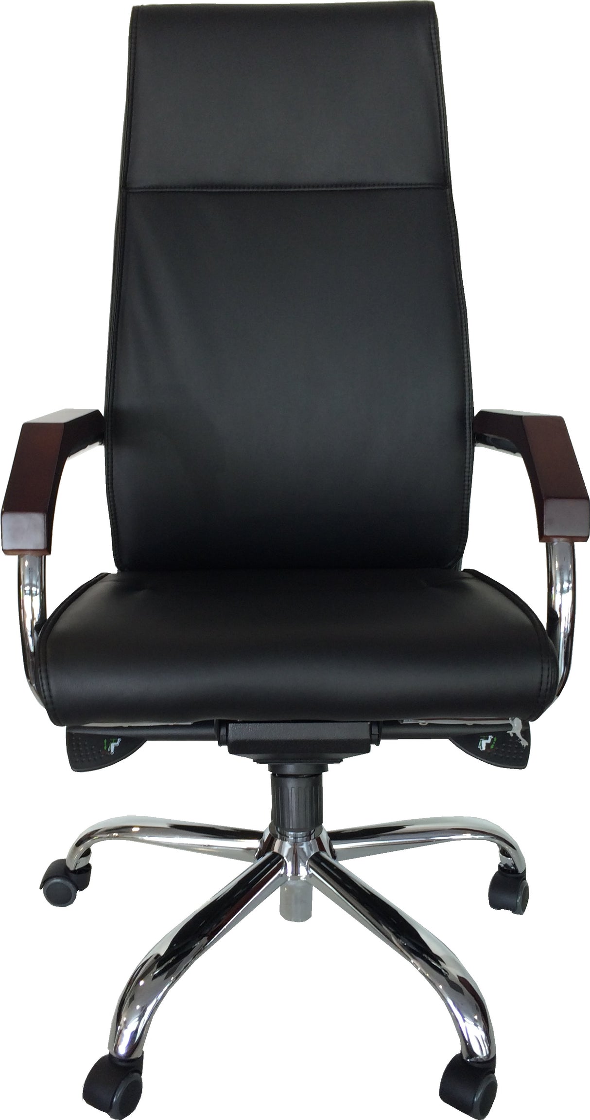 Senato Contemporary Slimline Black Leather Office Chair - SEN-V57