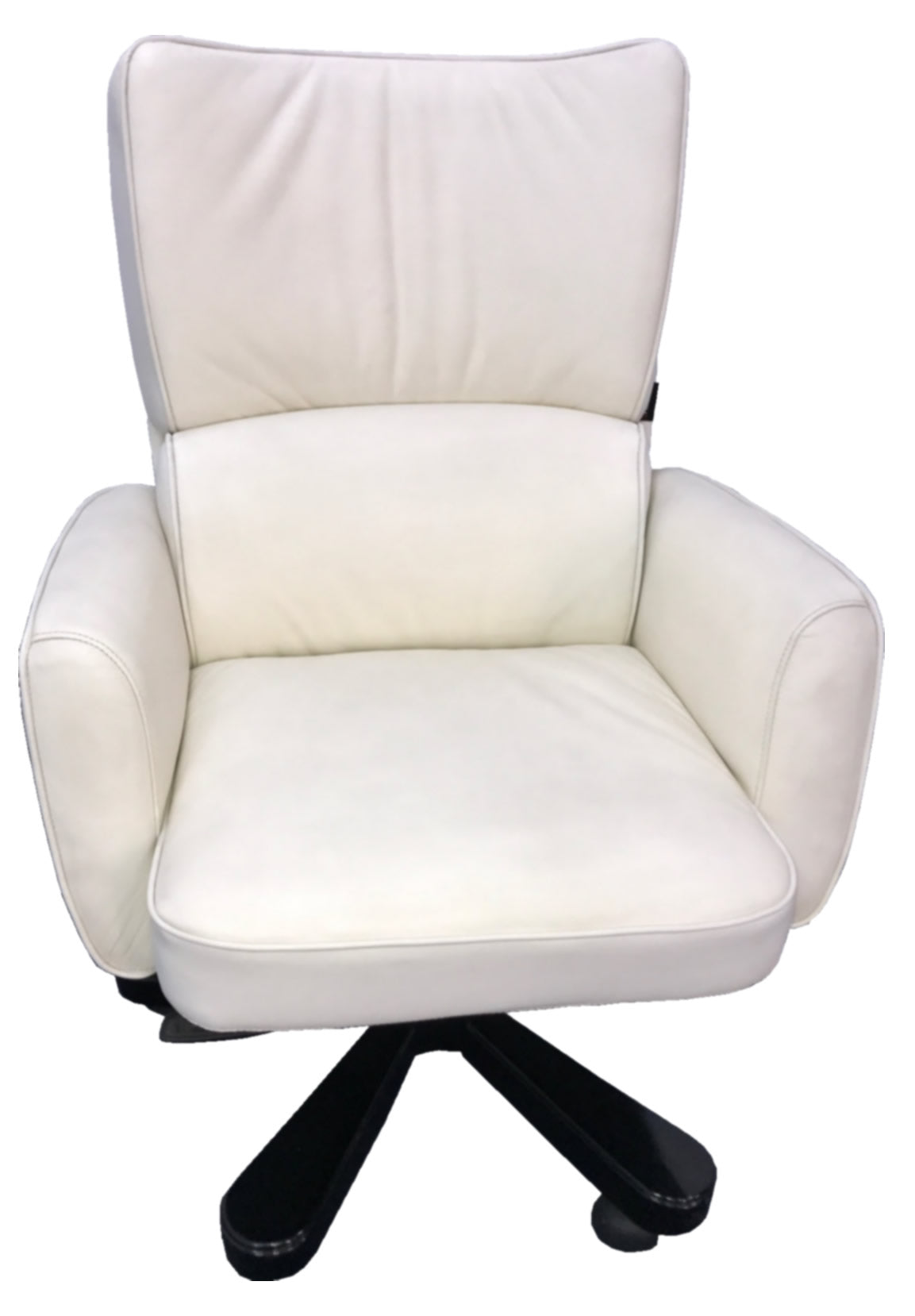 Executive Office Chair Genuine White Leather - DES-B011-W