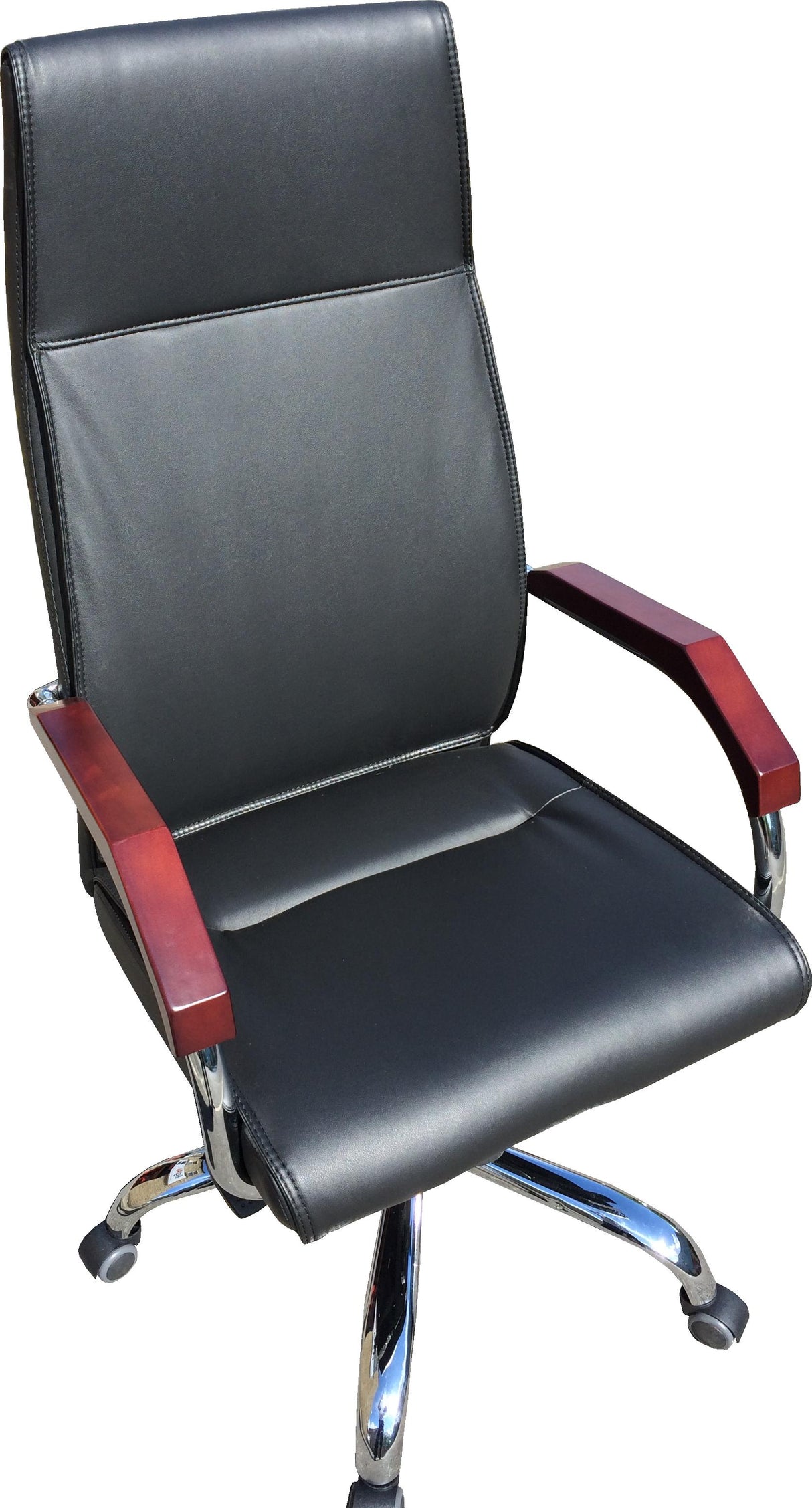 Senato Contemporary Slimline Black Leather Office Chair - SEN-V57