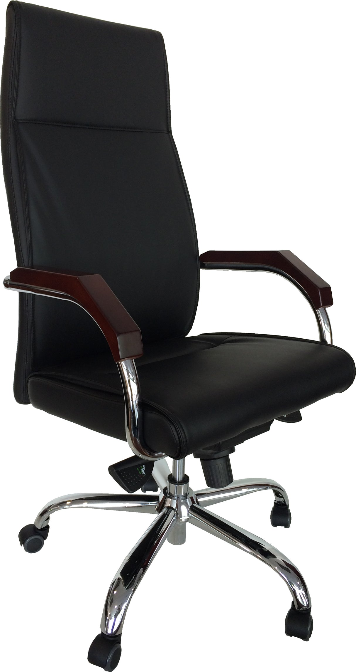 Senato Contemporary Slimline Black Leather Office Chair - SEN-V57