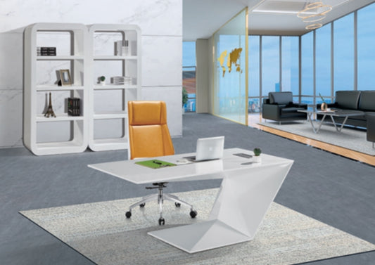 Contemporary Floating Effect White Gloss Office Desk - 1800mm or 2000mm - GL7818