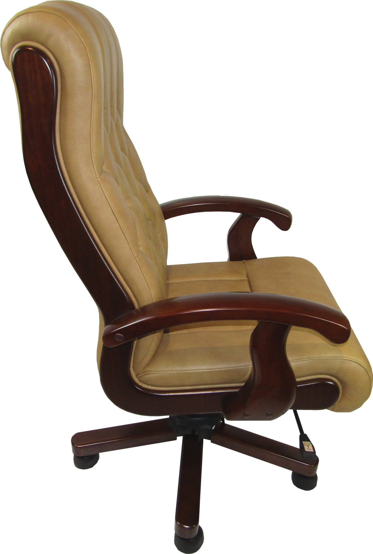 Beige Leather Chesterfield Executive Office Chair - CHA-WS-917