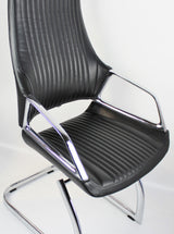 Contemporary Black Leather Visitor Chair - CHA-1318C