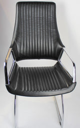 Contemporary Black Leather Visitor Chair - CHA-1318C