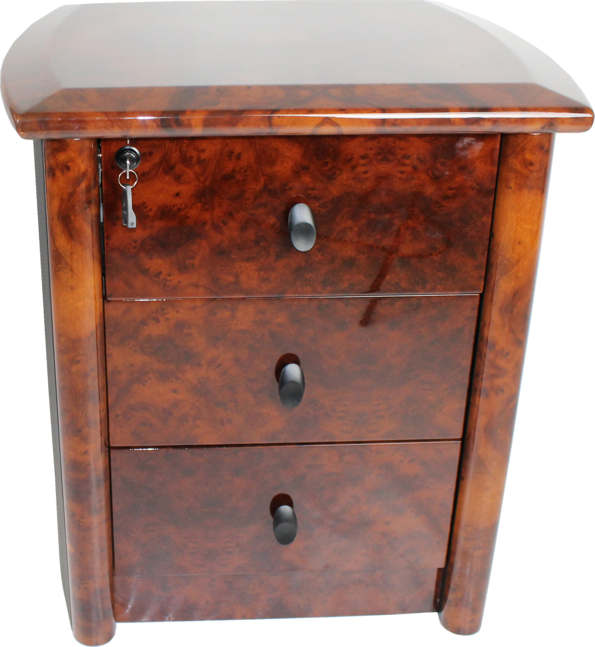 Luxury Executive Desk With Curved Design Walnut with Burgundy Leather - 2600mm - 6841-BURGUNDY