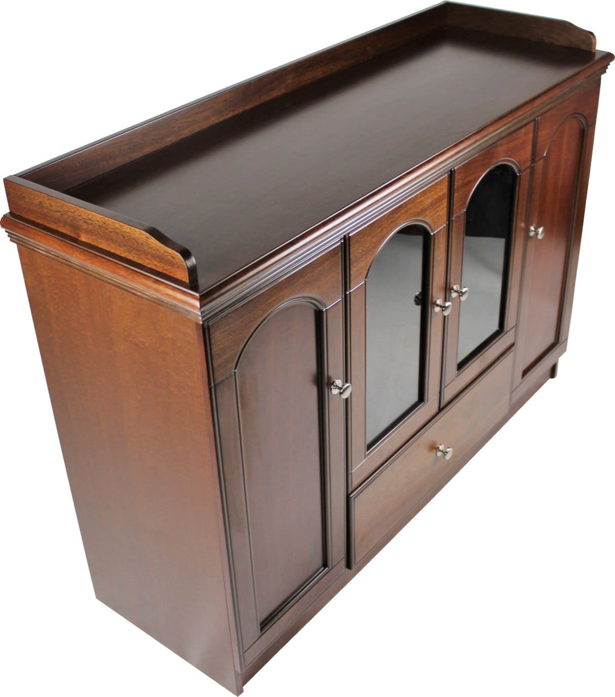 Executive Real Wood Veneer Cupboard with Glass Doors - JU03