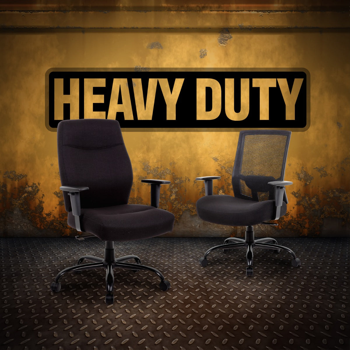 Isla Heavy Duty Black Mesh Back and Fabric Seat - Up to 27 Stone