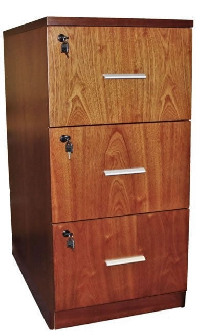 Light Walnut Three Drawer Executive Filing Cabinet - AB84