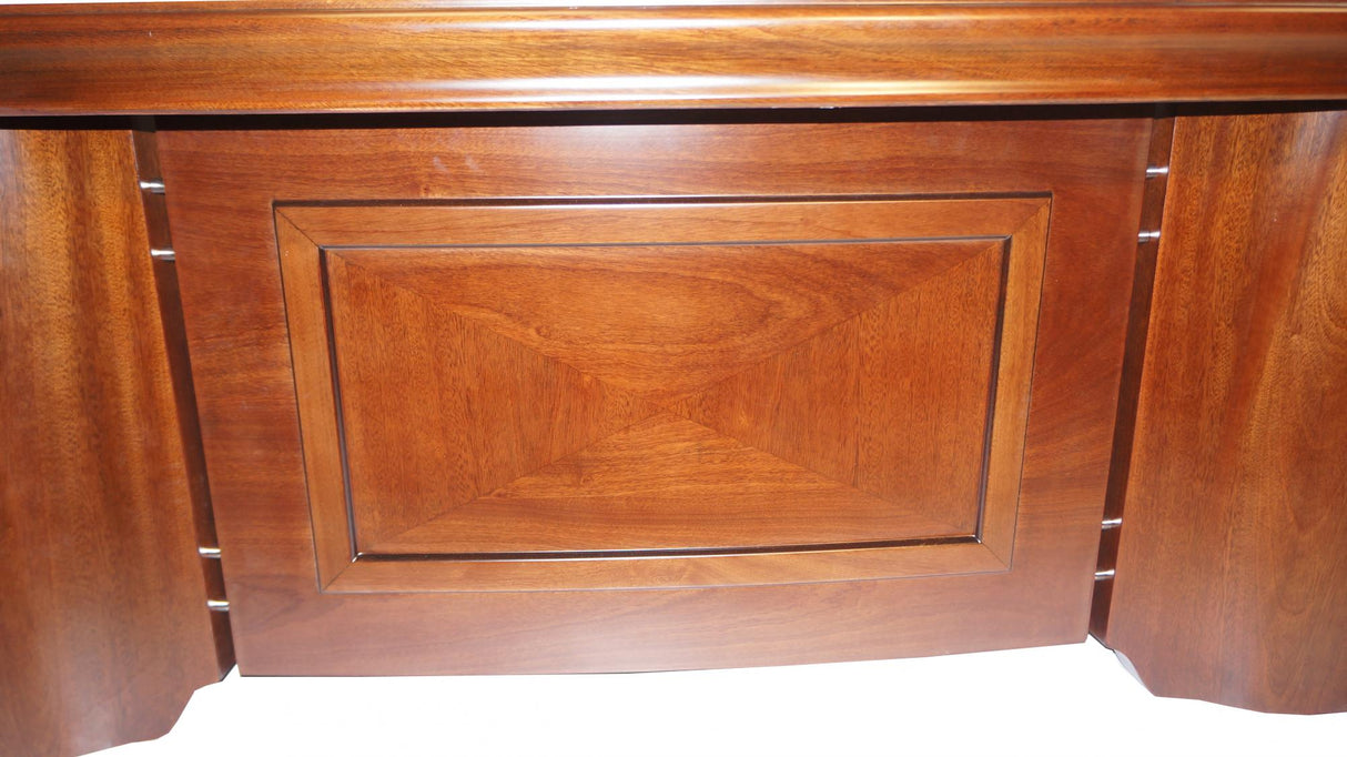Walnut Executive Curvy Office Desk with Pedestal and Return - 1800mm - 70202U